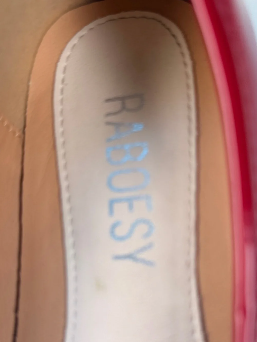 RABOESY Red Patent Tabi Split Toe Ballet Flats EU 39 US 8.5 Shoes